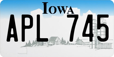 IA license plate APL745