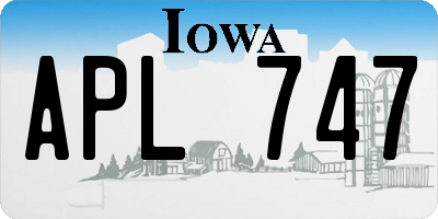 IA license plate APL747