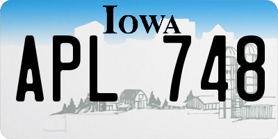 IA license plate APL748