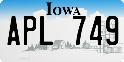 IA license plate APL749