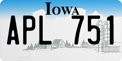 IA license plate APL751