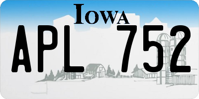 IA license plate APL752