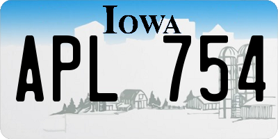 IA license plate APL754