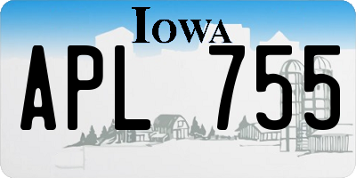 IA license plate APL755