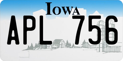 IA license plate APL756
