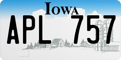 IA license plate APL757
