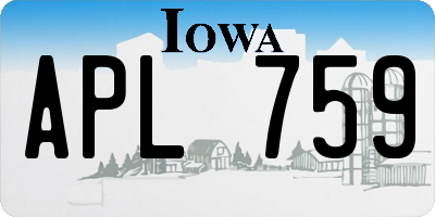 IA license plate APL759