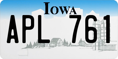 IA license plate APL761