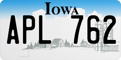 IA license plate APL762