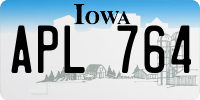 IA license plate APL764