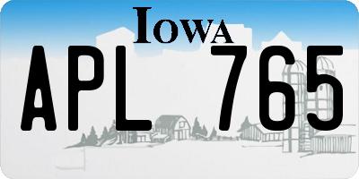IA license plate APL765