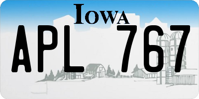 IA license plate APL767