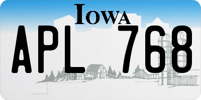 IA license plate APL768