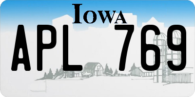 IA license plate APL769