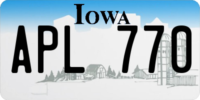 IA license plate APL770