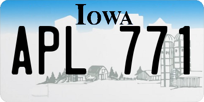 IA license plate APL771