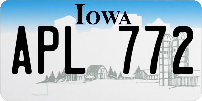 IA license plate APL772