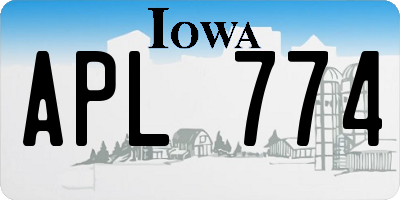 IA license plate APL774