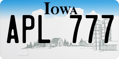 IA license plate APL777