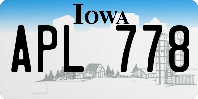 IA license plate APL778