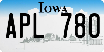 IA license plate APL780