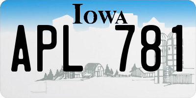 IA license plate APL781