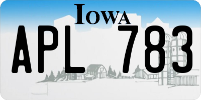 IA license plate APL783