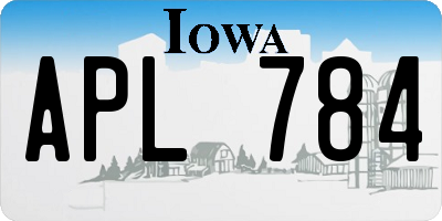 IA license plate APL784