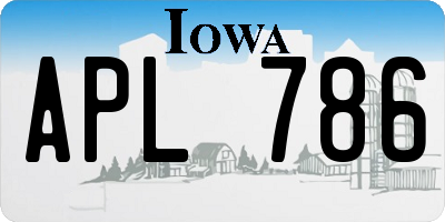 IA license plate APL786