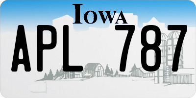 IA license plate APL787