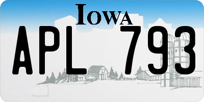 IA license plate APL793