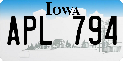 IA license plate APL794