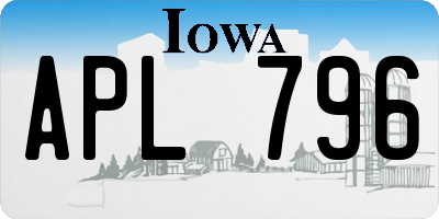 IA license plate APL796