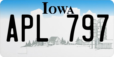 IA license plate APL797