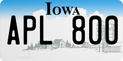 IA license plate APL800