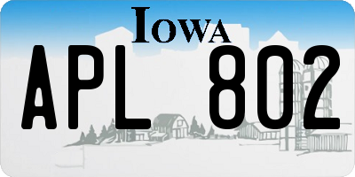 IA license plate APL802