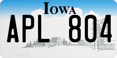 IA license plate APL804