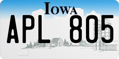 IA license plate APL805