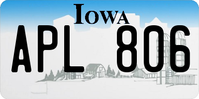 IA license plate APL806