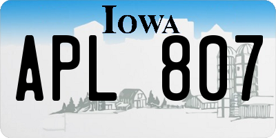 IA license plate APL807