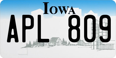 IA license plate APL809