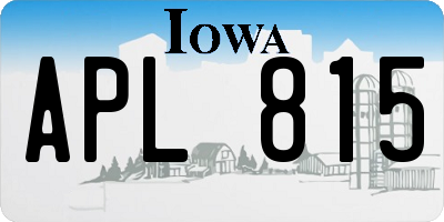 IA license plate APL815