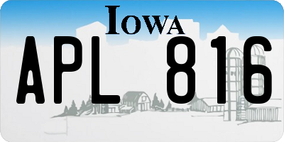 IA license plate APL816