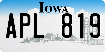 IA license plate APL819
