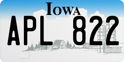 IA license plate APL822