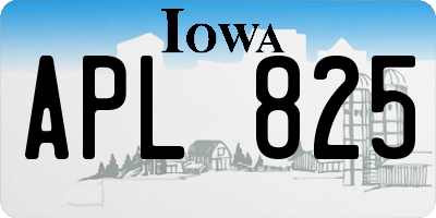 IA license plate APL825