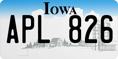 IA license plate APL826
