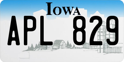 IA license plate APL829