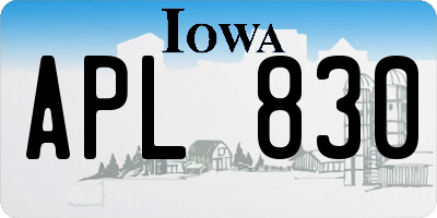 IA license plate APL830
