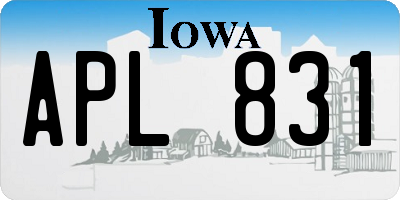 IA license plate APL831